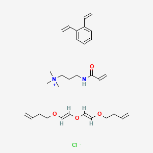 molecular formula C31H47ClN2O4 B14475279 1,2-bis(ethenyl)benzene;4-[(E)-2-[(E)-2-but-3-enoxyethenoxy]ethenoxy]but-1-ene;trimethyl-[3-(prop-2-enoylamino)propyl]azanium;chloride CAS No. 65997-24-2