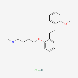 molecular formula C21H30ClNO2 B14475294 1-Butanamine, N,N-dimethyl-4-(2-(2-(2-methoxyphenyl)ethyl)phenoxy)-, hydrochloride CAS No. 72279-03-9