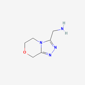 molecular formula C6H10N4O B1447530 5H,6H,8H-[1,2,4]三唑并[3,4-c][1,4]噁唑-3-基甲胺 CAS No. 1535338-19-2