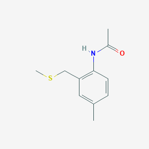 molecular formula C11H15NOS B14475301 N-{4-Methyl-2-[(methylsulfanyl)methyl]phenyl}acetamide CAS No. 65134-91-0