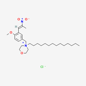 molecular formula C29H49ClN2O4 B14475310 4-((4-Methoxy-3-(2-nitro-1-propenyl)phenyl)methyl)-4-tetradecylmorpholinium chloride CAS No. 68598-06-1