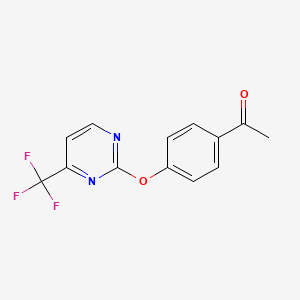 molecular formula C13H9F3N2O2 B1447534 1-(4-{[4-(三氟甲基)嘧啶-2-基]氧基}苯基)乙酮 CAS No. 1227954-94-0