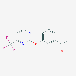 molecular formula C13H9F3N2O2 B1447544 1-(3-{[4-(三氟甲基)嘧啶-2-基]氧基}苯基)乙酮 CAS No. 1227954-39-3