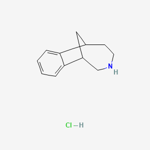 molecular formula C12H16ClN B14475448 10-Azatricyclo[6.4.1.02,7]trideca-2,4,6-triene;hydrochloride CAS No. 65174-18-7