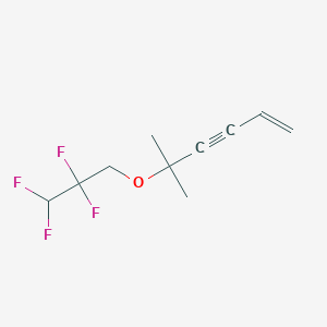 molecular formula C10H12F4O B14475521 5-Methyl-5-(2,2,3,3-tetrafluoropropoxy)hex-1-en-3-yne CAS No. 72063-49-1