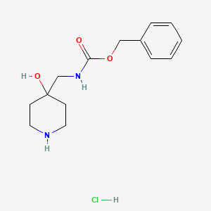 molecular formula C14H21ClN2O3 B1447560 苄基((4-羟基哌啶-4-基)-甲基)氨基甲酸酯盐酸盐 CAS No. 1365647-11-5