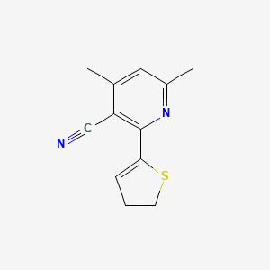 molecular formula C12H10N2S B1447561 4,6-二甲基-2-噻吩-2-基烟腈 CAS No. 1427460-28-3