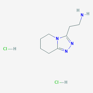 molecular formula C8H16Cl2N4 B1447563 2-{5H,6H,7H,8H-[1,2,4]triazolo[4,3-a]pyridin-3-yl}ethan-1-amine dihydrochloride CAS No. 1461715-41-2