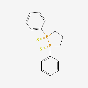 molecular formula C15H16P2S2 B14475637 1,2-Diphenyl-1lambda~5~,2lambda~5~-diphospholane-1,2-dithione CAS No. 65105-85-3