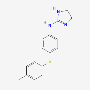 molecular formula C16H17N3S B14475639 1H-Imidazol-2-amine, 4,5-dihydro-N-[4-[(4-methylphenyl)thio]phenyl]- CAS No. 71576-73-3