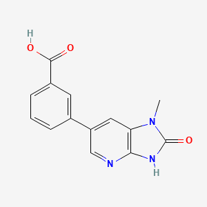 molecular formula C14H11N3O3 B1447567 3-{1-methyl-2-oxo-1H,2H,3H-imidazo[4,5-b]pyridin-6-yl}benzoic acid CAS No. 1797210-14-0