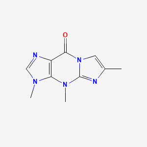 molecular formula C10H11N5O B14475675 3,4,6-Trimethyl-3,4-dihydro-9H-imidazo[1,2-a]purin-9-one CAS No. 67513-76-2