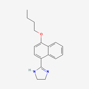 molecular formula C17H20N2O B14475694 2-(4-Butoxynaphthalen-1-YL)-4,5-dihydro-1H-imidazole CAS No. 66052-07-1