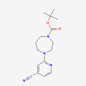 molecular formula C16H22N4O2 B1447570 叔丁基 4-(4-氰基吡啶-2-基)-1,4-二氮杂环戊烷-1-羧酸酯 CAS No. 1227954-63-3