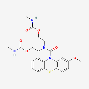 molecular formula C22H26N4O6S B14475701 10H-Phenothiazine-10-carboxamide, N,N-bis(2-(((methylamino)carbonyl)oxy)ethyl)-2-methoxy- CAS No. 65241-08-9