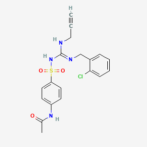 molecular formula C19H19ClN4O3S B14475734 Acetamide, N-(4-((((((2-chlorophenyl)methyl)amino)(2-propynylamino)methylene)amino)sulfonyl)phenyl)- CAS No. 71795-25-0