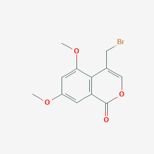 molecular formula C12H11BrO4 B14475770 4-(Bromomethyl)-5,7-dimethoxy-1H-2-benzopyran-1-one CAS No. 66074-74-6