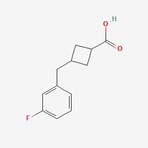 molecular formula C12H13FO2 B1447587 3-(3-Fluorobenzyl)cyclobutanecarboxylic acid CAS No. 1399654-17-1