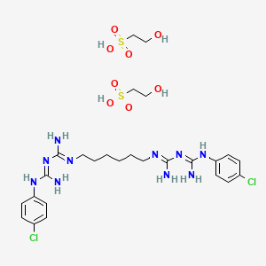 (1E)-2-[6-[[amino-[(E)-[amino-(4-chloroanilino)methylidene]amino]methylidene]amino]hexyl]-1-[amino-(4-chloroanilino)methylidene]guanidine;2-hydroxyethanesulfonic acid