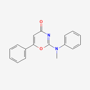 molecular formula C17H14N2O2 B14475889 2-[Methyl(phenyl)amino]-6-phenyl-4H-1,3-oxazin-4-one CAS No. 71645-37-9