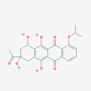 molecular formula C23H22O8 B14475906 8-Acetyl-6,8,10,11-tetrahydroxy-1-[(propan-2-yl)oxy]-7,8,9,10-tetrahydrotetracene-5,12-dione CAS No. 67665-69-4