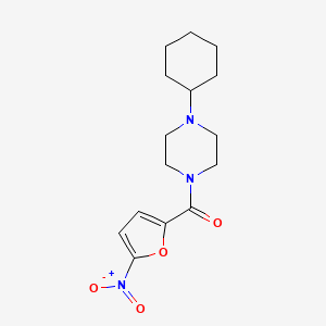 molecular formula C15H21N3O4 B14475982 (4-Cyclohexylpiperazin-1-yl)(5-nitrofuran-2-yl)methanone CAS No. 69147-15-5