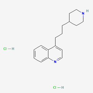 molecular formula C17H24Cl2N2 B14476035 Quinoline, 4-(3-(4-piperidinyl)propyl)-, dihydrochloride CAS No. 65843-82-5