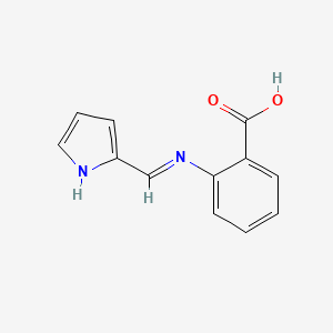 molecular formula C12H10N2O2 B14476043 2-(1H-pyrrol-2-ylmethylideneamino)benzoic acid CAS No. 65271-82-1