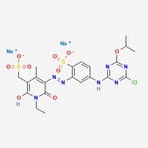 3-Pyridinemethanesulfonic acid, 5-((5-((4-chloro-6-(1-methylethoxy)-1,3,5-triazin-2-yl)amino)-2-sulfophenyl)azo)-1-ethyl-1,2-dihydro-6-hydroxy-4-methyl-2-oxo-, disodium salt