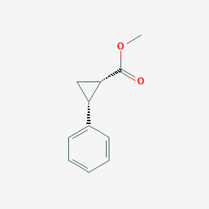 molecular formula C11H12O2 B14476195 cyclopropanecarboxylic acid, 2-phenyl-, methyl ester, (1S,2R)- CAS No. 67528-63-6