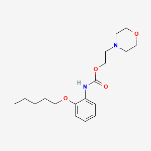 molecular formula C18H28N2O4 B14476253 Carbamic acid, [2-(pentyloxy)phenyl]-, 2-(4-morpholinyl)ethyl ester CAS No. 65347-86-6