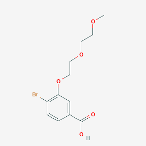 molecular formula C12H15BrO5 B1447631 4-Bromo-3-[2-(2-methoxyethoxy)ethoxy]benzoic acid CAS No. 1154060-86-2