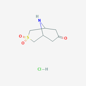 molecular formula C7H12ClNO3S B1447637 3-Thia-9-azabicyclo[3.3.1]nonane-3,3,7-trione hydrochloride CAS No. 1419101-38-4