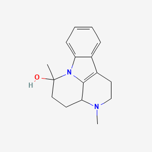 molecular formula C16H20N2O B14476386 1H-Indolo(3,2,1-de)(1,5)naphthyridin-6-ol, 2,3,3a,4,5,6-hexahydro-3,6-dimethyl- CAS No. 65284-92-6