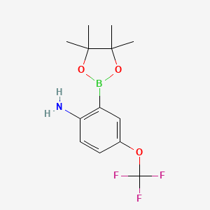molecular formula C13H17BF3NO3 B1447640 2-(4,4,5,5-Tetramethyl-1,3,2-dioxaborolan-2-YL)-4-(trifluoromethoxy)aniline CAS No. 1451391-22-2