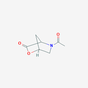 molecular formula C7H9NO3 B14476402 (1S)-5-Acetyl-2-oxa-5-azabicyclo[2.2.1]heptan-3-one CAS No. 72485-25-7