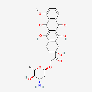 (R)-8-(((3-Amino-2,3,6-trideoxy-alpha-L-lyxo-hexopyranosyl)oxy)acetyl)-7,8,9,10-tetrahydro-6,8,11-trihydroxy-1-methoxy-5,12-naphthacenedione