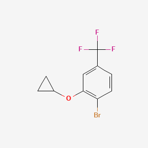 molecular formula C10H8BrF3O B1447642 1-Bromo-2-cyclopropoxy-4-(trifluoromethyl)benzene CAS No. 1243398-54-0