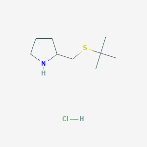 molecular formula C9H20ClNS B1447647 2-[(Tert-butylsulfanyl)methyl]pyrrolidine hydrochloride CAS No. 1820665-71-1