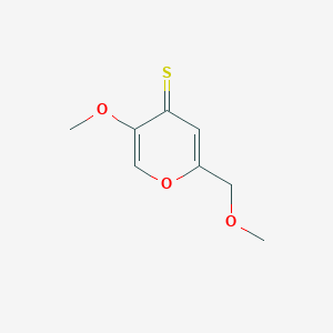 molecular formula C8H10O3S B14476474 5-Methoxy-2-(methoxymethyl)-4H-pyran-4-thione CAS No. 65769-29-1