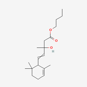 molecular formula C19H32O3 B14476476 4-Pentenoic acid, 3-hydroxy-3-methyl-5-(2,6,6-trimethyl-2-cyclohexen-1-yl)-, butyl ester CAS No. 72727-71-0