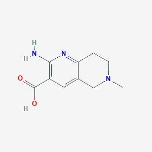 molecular formula C10H13N3O2 B1447649 2-Amino-6-methyl-5,6,7,8-tetrahydro-1,6-naphthyridine-3-carboxylic acid CAS No. 1334498-77-9