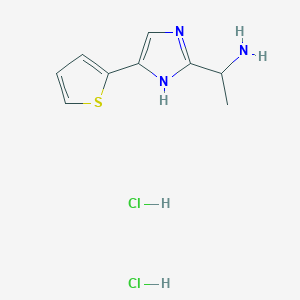 molecular formula C9H13Cl2N3S B1447650 [1-[4-(2-Thienyl)-1H-imidazol-2-YL]ethyl]amine dihydrochloride CAS No. 1426290-99-4