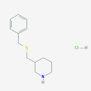 molecular formula C13H20ClNS B1447652 3-[(Benzylsulfanyl)methyl]piperidine hydrochloride CAS No. 1864073-31-3