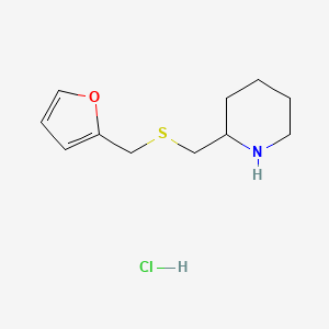 molecular formula C11H18ClNOS B1447653 2-([(呋喃-2-基甲基)硫烷基]甲基)哌啶盐酸盐 CAS No. 1864062-83-8