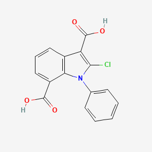 2-Chloro-1-phenyl-1H-indole-3,7-dicarboxylic acid