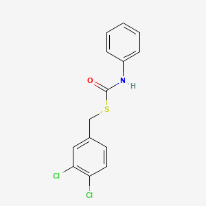 molecular formula C14H11Cl2NOS B14476539 S-[(3,4-Dichlorophenyl)methyl] phenylcarbamothioate CAS No. 65203-14-7