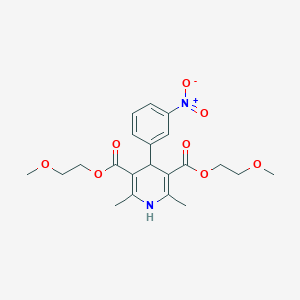 molecular formula C21H26N2O8 B144766 ビス(2-メトキシエチル) 2,6-ジメチル-4-(3-ニトロフェニル)-1,4-ジヒドロピリジン-3,5-ジカルボキシレート CAS No. 70172-96-2