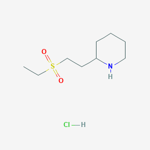 B1447660 2-[2-(Ethanesulfonyl)ethyl]piperidine hydrochloride CAS No. 857381-76-1