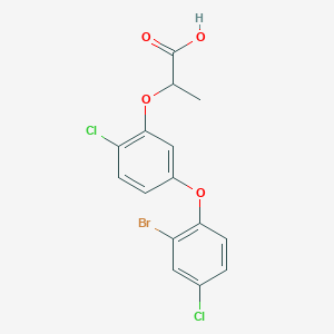 molecular formula C15H11BrCl2O4 B14476613 2-[5-(2-Bromo-4-chlorophenoxy)-2-chlorophenoxy]propanoic acid CAS No. 68534-27-0